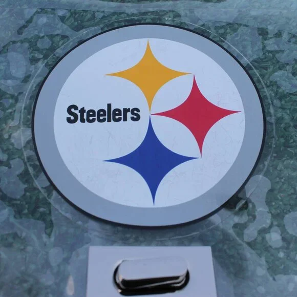 NFL Pittsburgh Steelers football clear envelope purse, chain strap - Picture 3 of 4